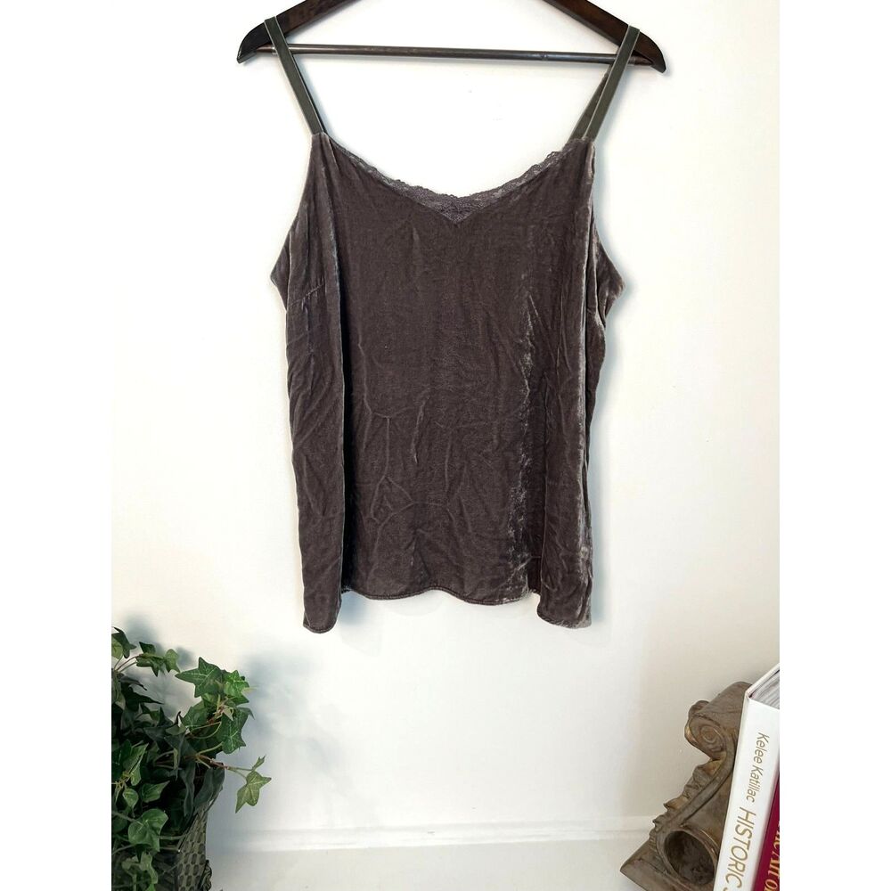 Sundance Rayon Silk Blend Gray Velvet Cami L